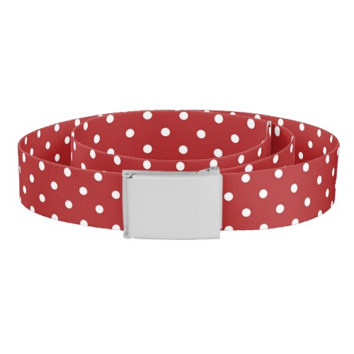 Bold Red Background with White Polka Dots Belt