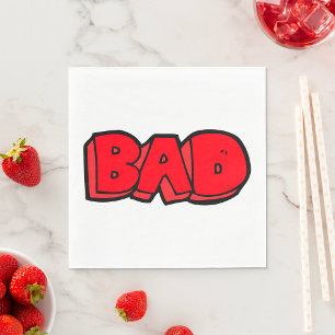 Bold Red Bad Graffiti Style Text Napkins
