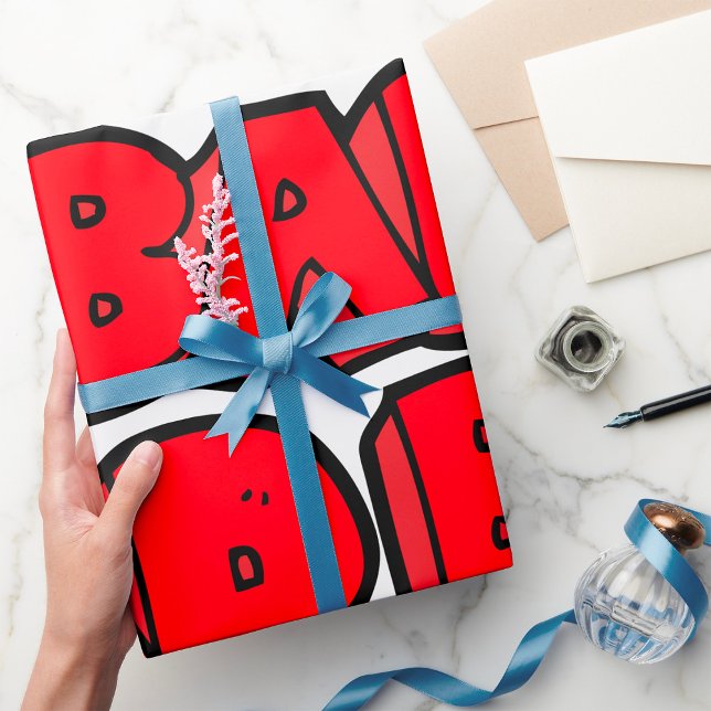 Bold Red Bad Graffiti Style Text Wrapping Paper (Creator Uploaded)