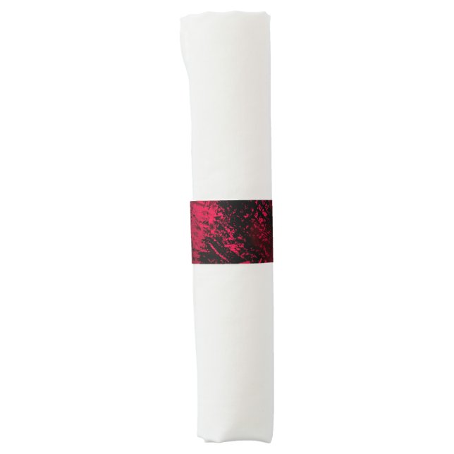 Bold Red & Black Paint Splatter Napkin Band (Front)