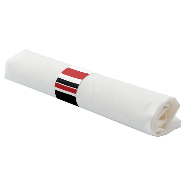 Bold Red Black Stripes Napkin Band (Angled)