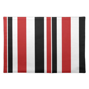 Bold Red Black Stripes Placemat