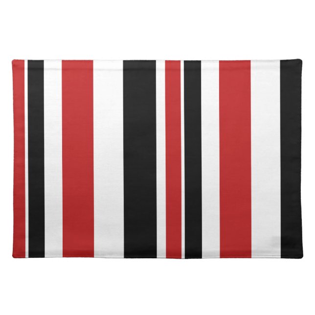 Bold Red Black Stripes Placemat (Front)