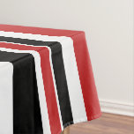 Bold Red Black Stripes Tablecloth