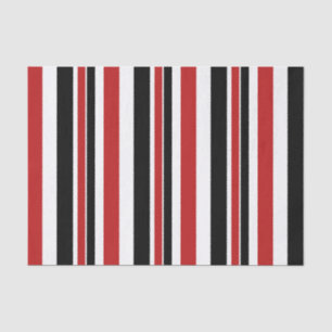 Bold Red Black Stripes Tissue Paper