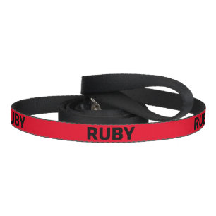 Bold Red & Black with Name Good Dog Pet Leash