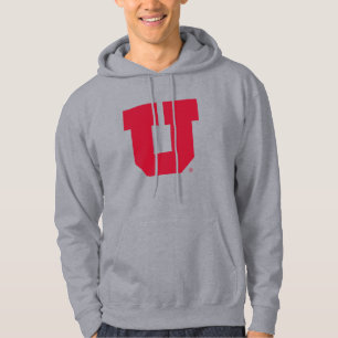 Bold Red Block U with White & Grey Hoodie