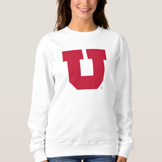 Bold Red Block U with White & Grey Sweatshirt (Front)