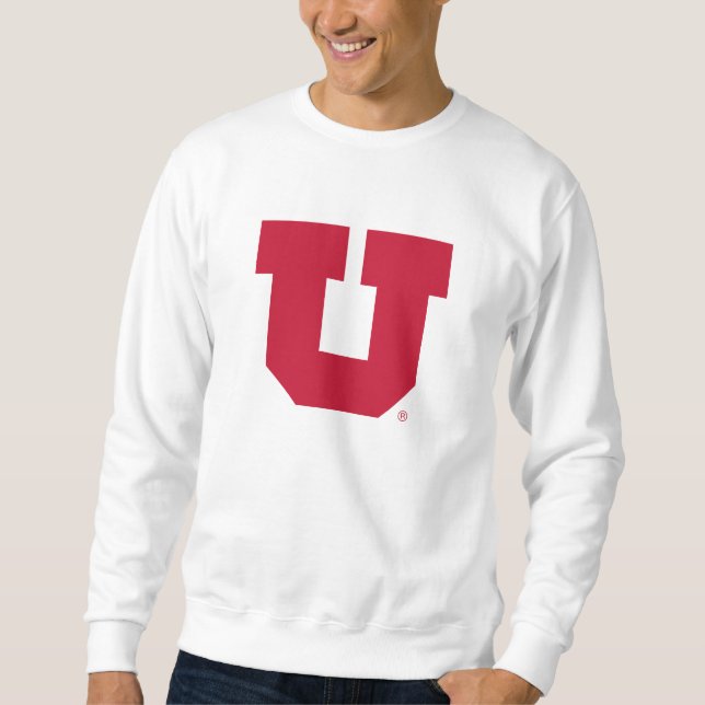 Bold Red Block U with White & Grey Sweatshirt (Front)