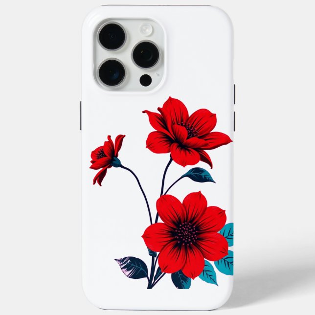 Bold Red Blossom Flo Case-Mate iPhone Case (Back)