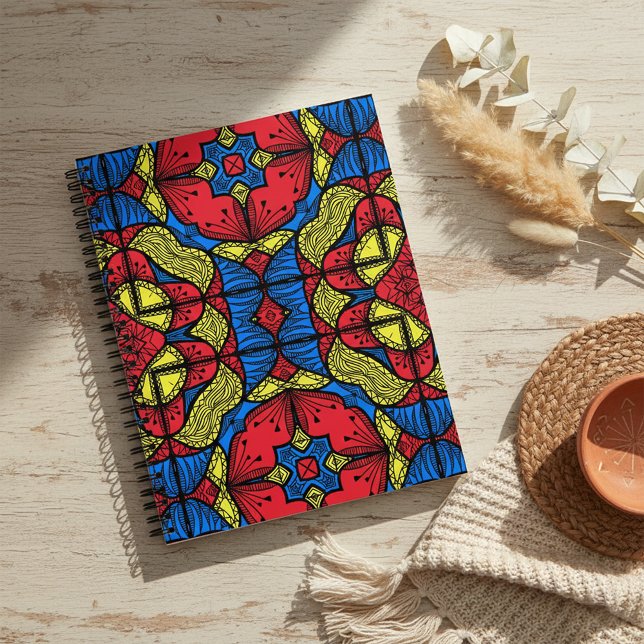 Bold Red Blue Yellow African Tribal Mosaic Planner (Creator Uploaded)