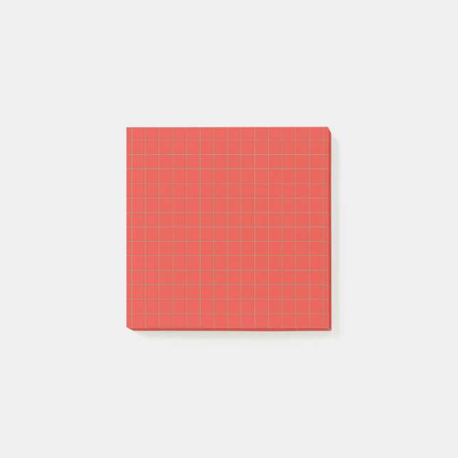 Bold Red Checkered Pattern Grid  Post-it Notes (Front)