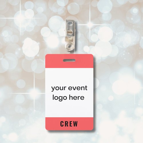 Bold Red Crew Staff Event Badge