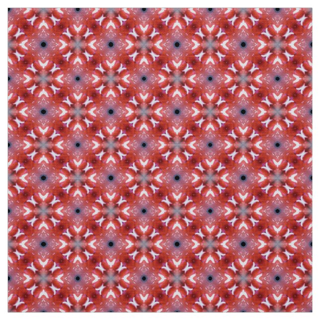 Bold Red Cross Tile Pattern Upholstery Fabric  (Swatch)