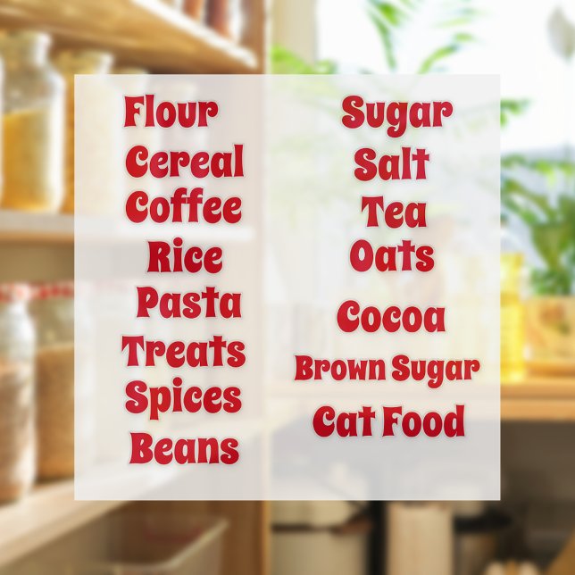 Bold Red Customizable Pantry Vinyl Stickers (Creator Uploaded)