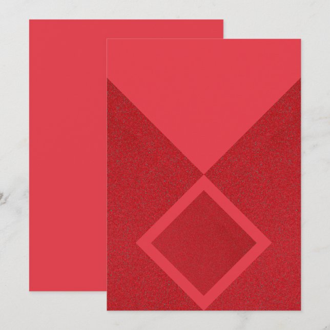 Bold Red Diamond Minimalist Invite – Customizable (Front/Back)