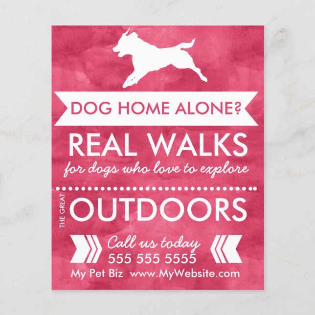 Bold Red Dog Walker Marketing Flyer (Front)