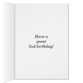 Bold, Red, Faux Gold 2nd Birthday w/ Name Card (Inside (Right))