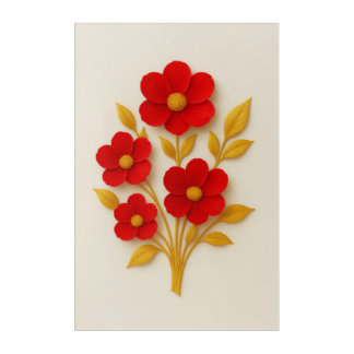 Bold Red Floral Art
