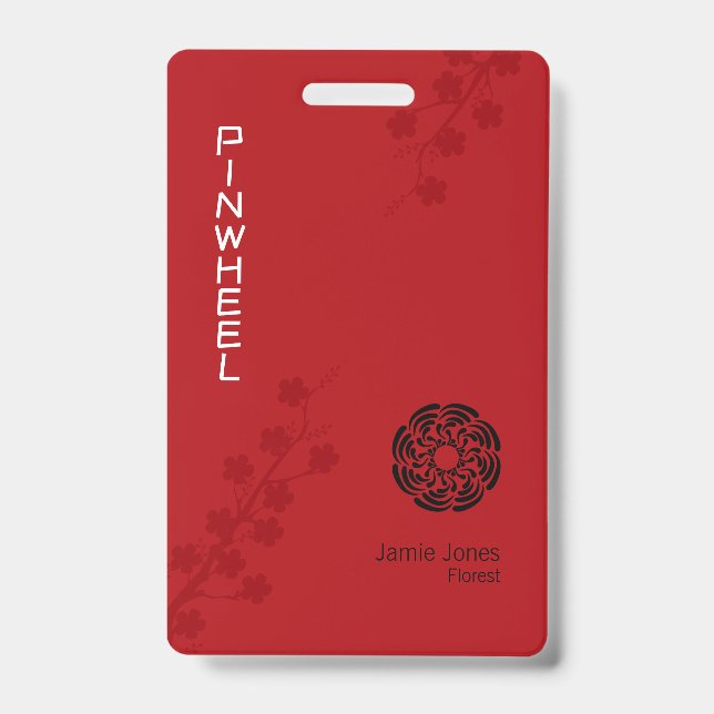 Bold Red Floral Badge (Front)