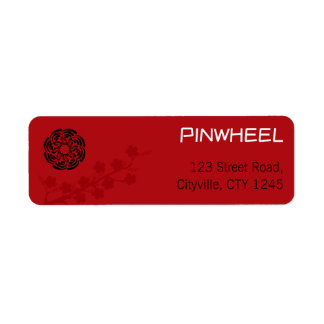 Bold Red Floral Label