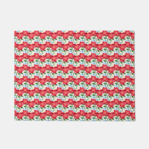 Bold Red Floral Seamless Pattern Colorful Doormat
