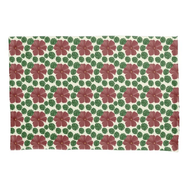 Bold Red Floral Seamless Pattern   Pillow Case (Front)