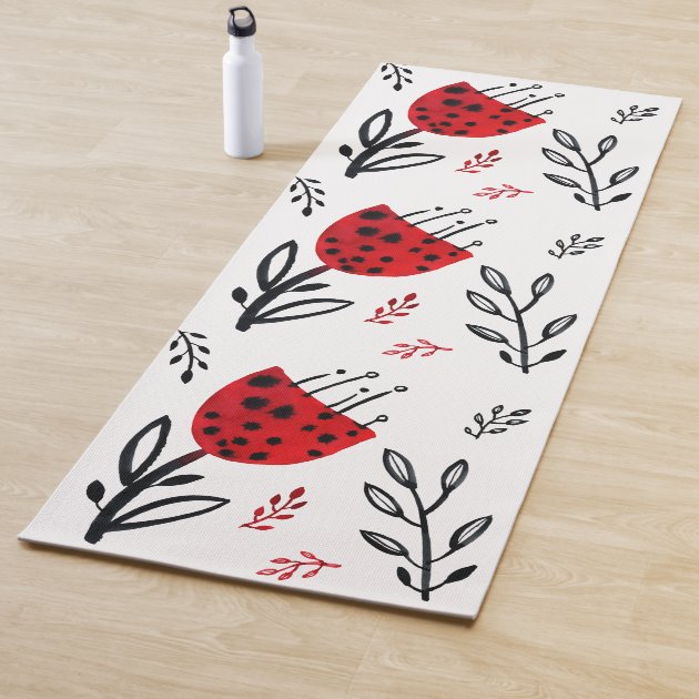 Bold Red Flower Yoga Mat | Zazzle