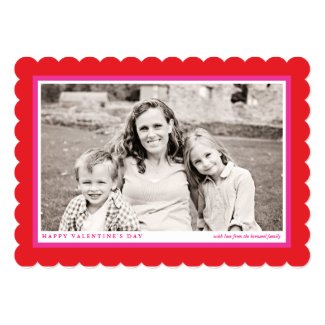 Bold Red Frame Valentine's Day Flat Photo Card