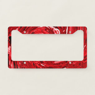 Bold Red Glass Coasters License Plate Frame
