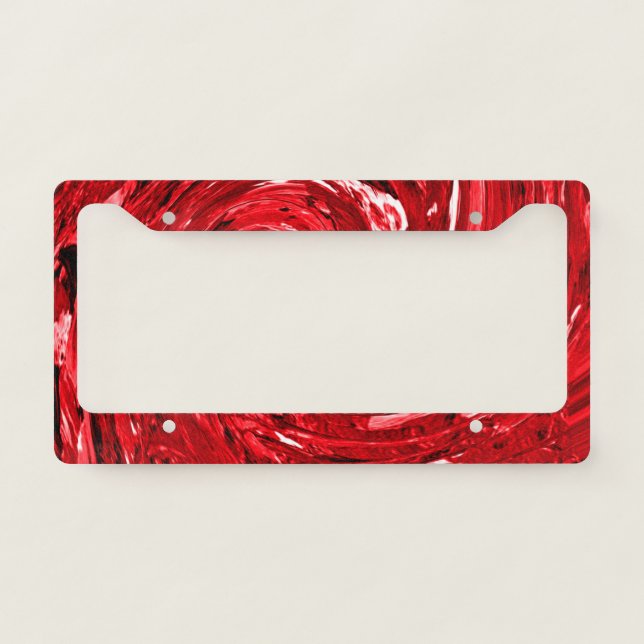 Bold Red Glass Coasters License Plate Frame (Front)