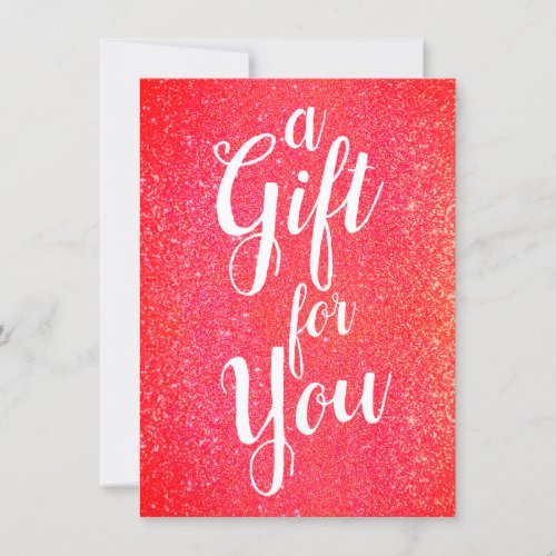 Bold Red  Glitter Holiday Gift Certificate