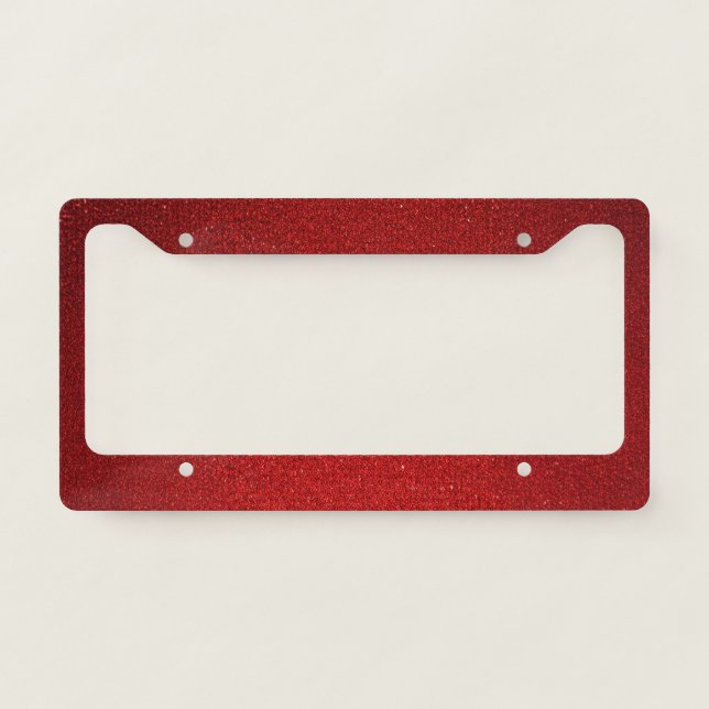 Bold Red Glitter Sparkle – Stylish Shiny Car License Plate Frame (Front)