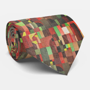 Bold Red Green – Architectural Grid Neck Tie