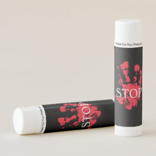 Bold Red Handprint "STOP" Warning Symbol – Activis Lip Balm