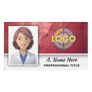 Bold Red Healthcare Professionals EMT Safety Staff Name Tag