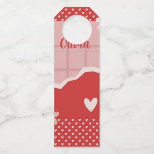 Bold Red Heart Love Design – Perfect for Custom Gi Bottle Hanger Tag