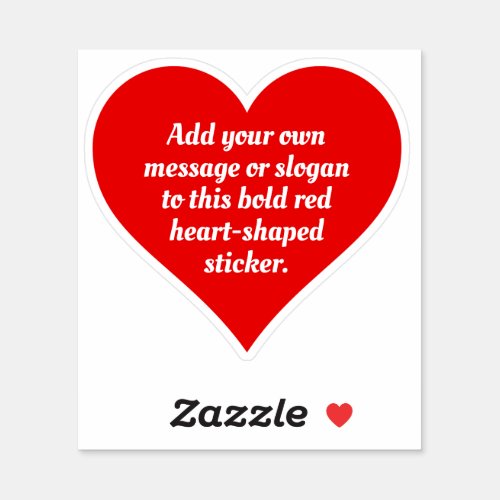 Bold Red Heart Shape with Your Text Sticker