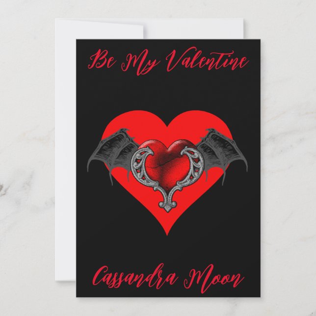 Bold Red Heart Valentine's Personalized Holiday Card (Front)
