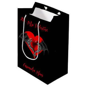 Bold Red Heart Valentine's Personalized Medium Gift Bag
