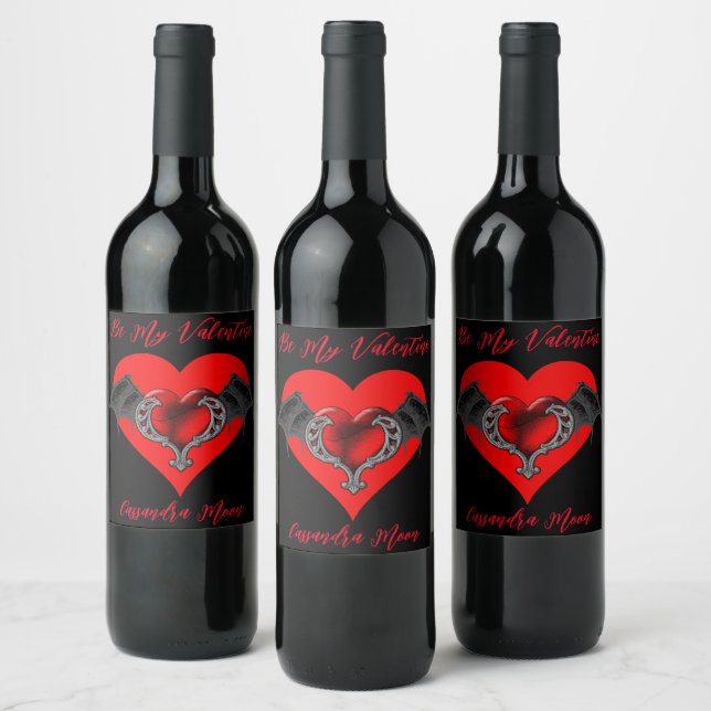 Bold Red Heart Valentine's Personalized Wine Label (Bottles)