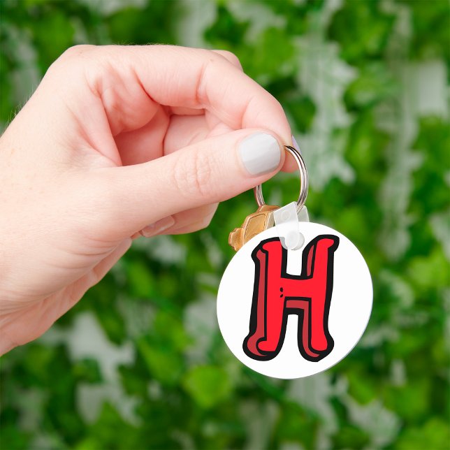Bold Red Letter H Fun Alphabet Keychain (Creator Uploaded)