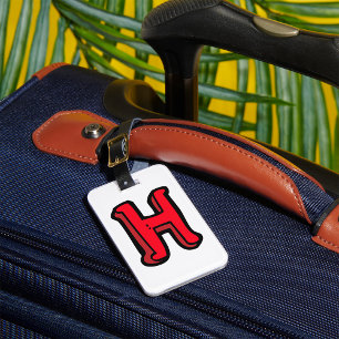 Bold Red Letter H Fun Alphabet Luggage Tag