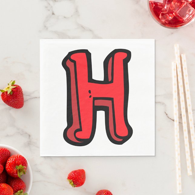 Bold Red Letter H Fun Alphabet Napkins (Creator Uploaded)