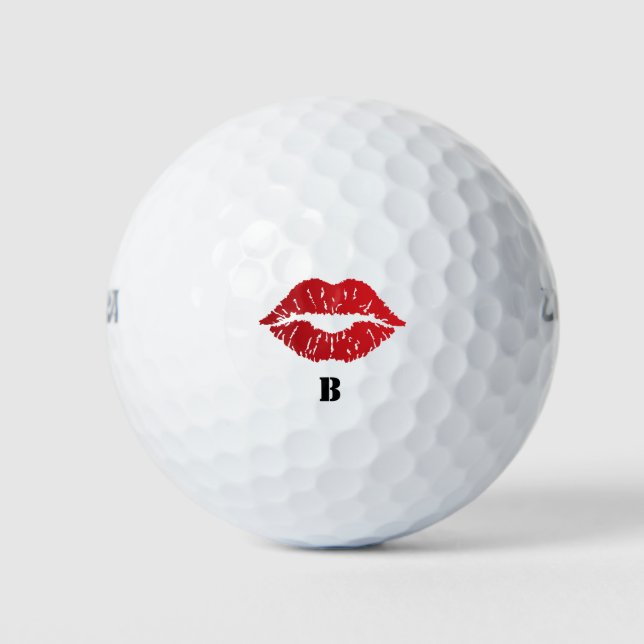 Bold Red Lips Aesthetic Golf Balls (Front)