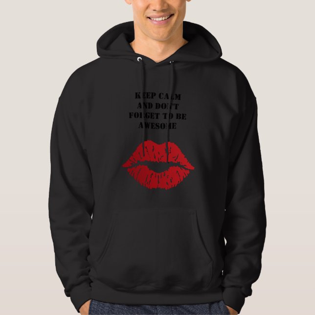 Bold Red Lips Aesthetic Hoodie (Front)