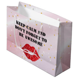 Bold Red Lips Aesthetic Large Gift Bag