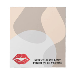 Bold Red Lips Aesthetic Notepad