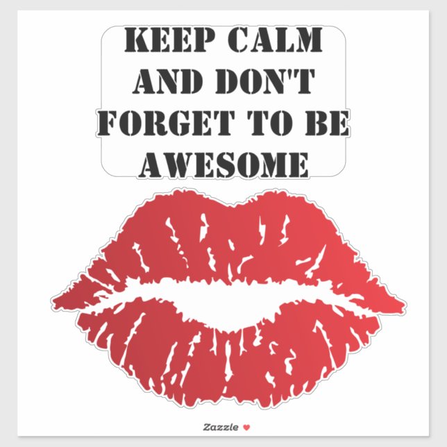 Bold Red Lips Aesthetic Sticker (Sheet)