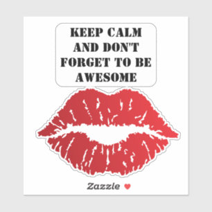 Bold Red Lips Aesthetic Sticker